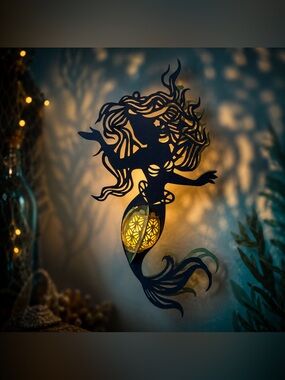 Mermaid Paper Lantern | Whimsical Coastal Fantasy Decor